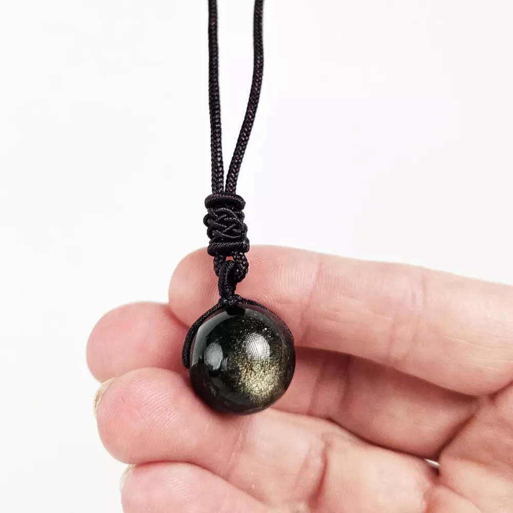 Krystall Halsbånd Obsidian