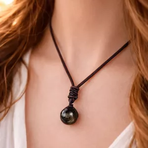 Krystall Halsbånd Obsidian