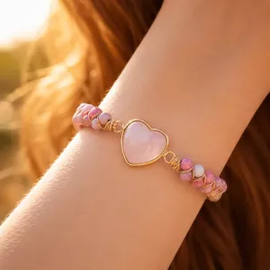 Kristall Armband Rosenkvarts