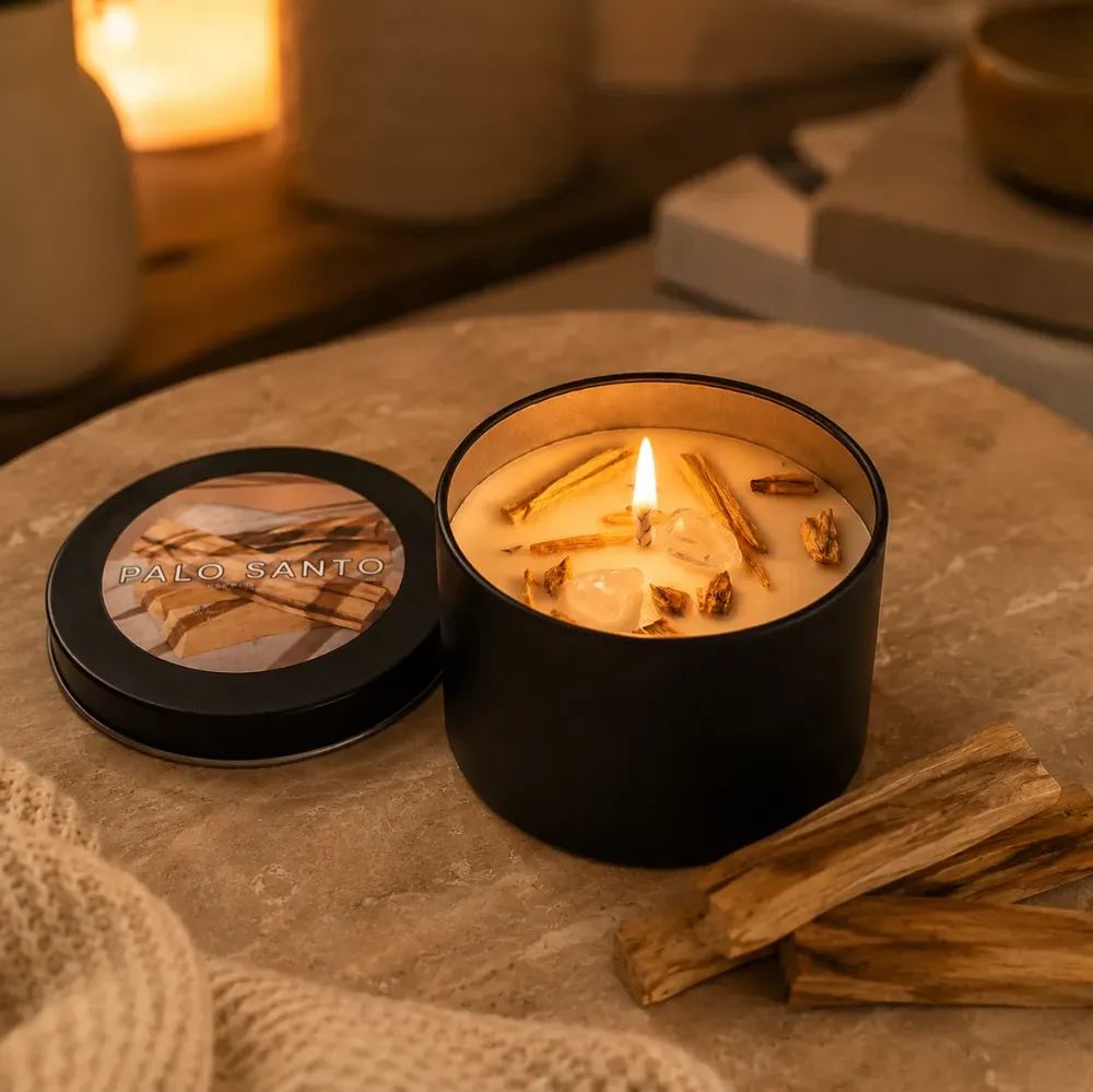 Doftljus Palo Santo Bergkristaller