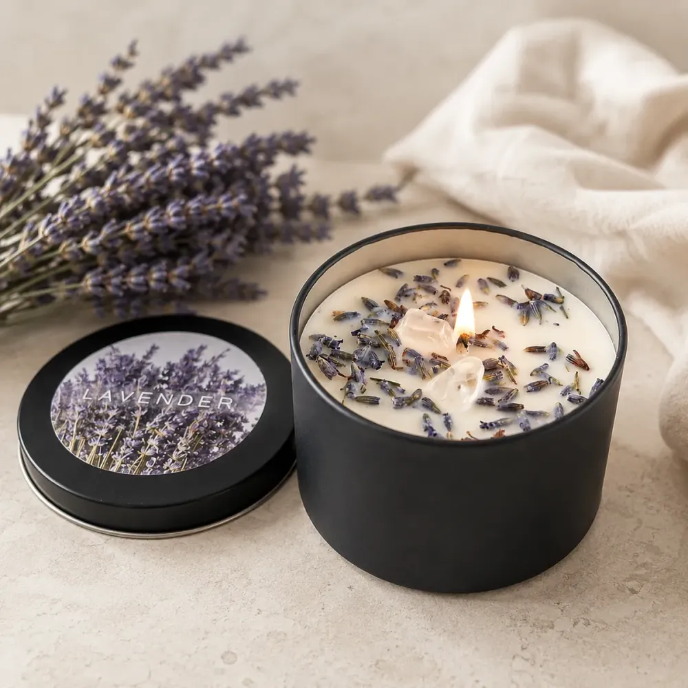 Doftljus Lavendel med Bergkristall