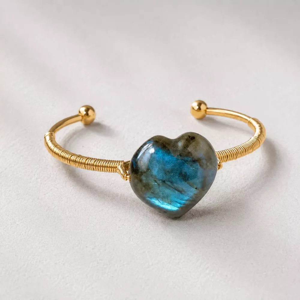 Armbånd Labradoritt Hjerte