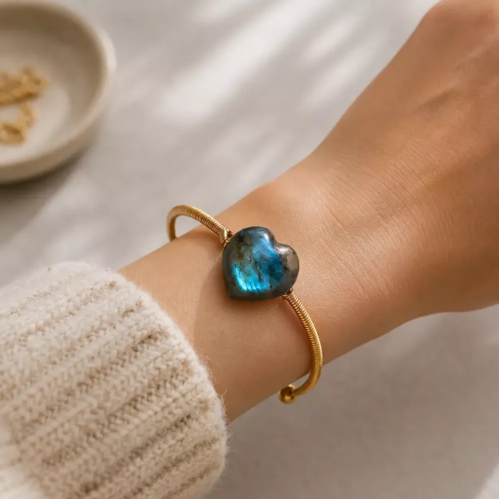 Armbånd Labradoritt Hjerte