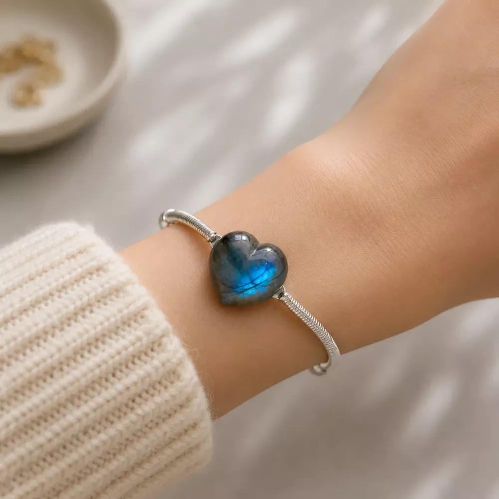 Armbånd Labradoritt Hjerte