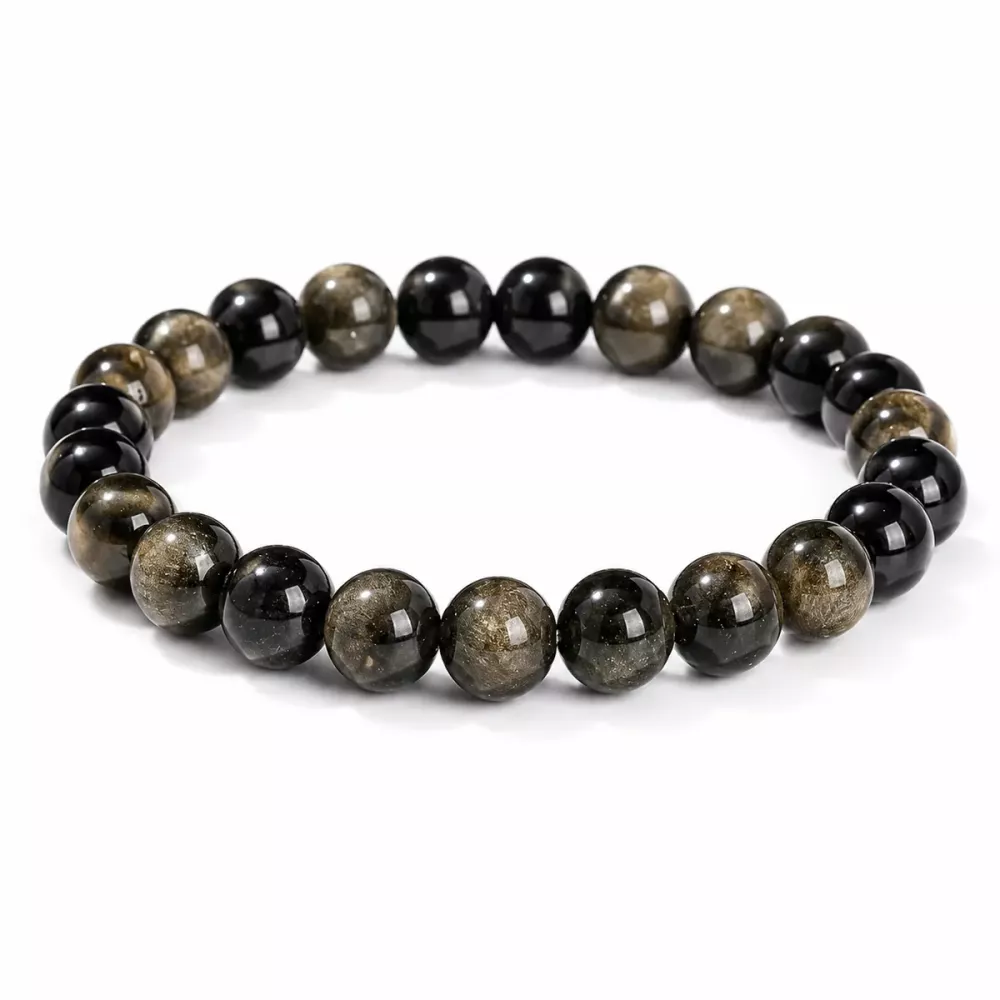 Armbånd Obsidian Gull