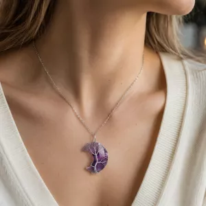Halsband Ametist Måne