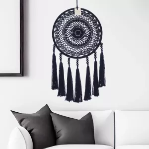 Drömfångare Virkad Tassels Svart