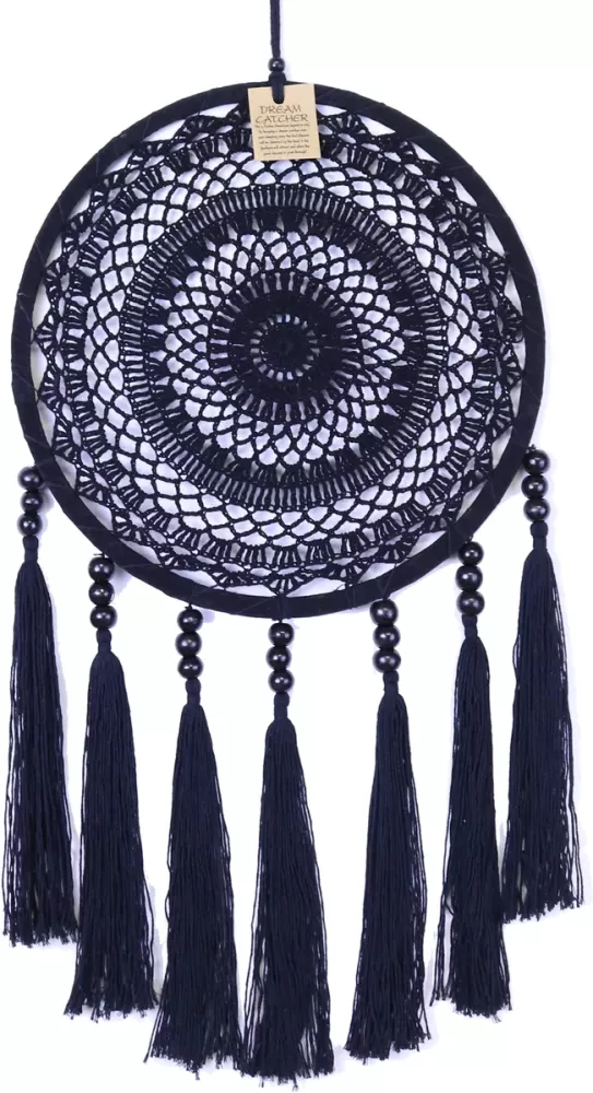 Drømmefanger Heklet Tassels Sort
