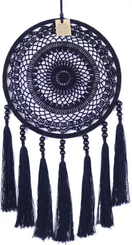 Drömfångare Virkad Tassels Svart