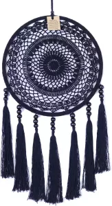 Drömfångare Virkad Tassels Svart