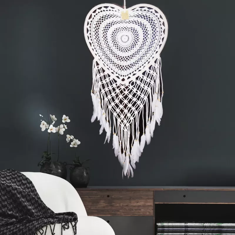Drömfångare Virkad Hjärta Macrame