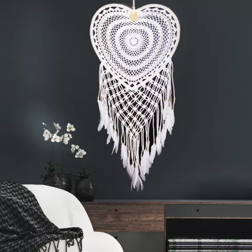 Drömfångare Virkad Hjärta Macrame