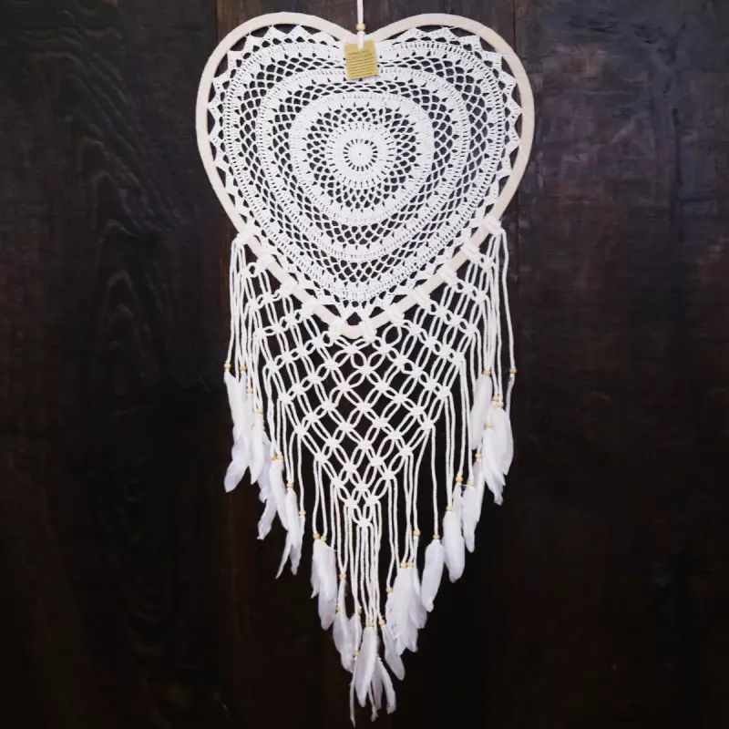 Drömfångare Virkad Hjärta Macrame