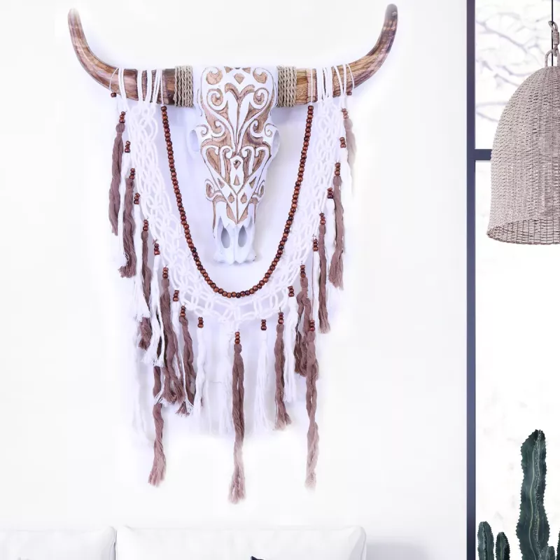 Drömfångare Cow Skull Tassels