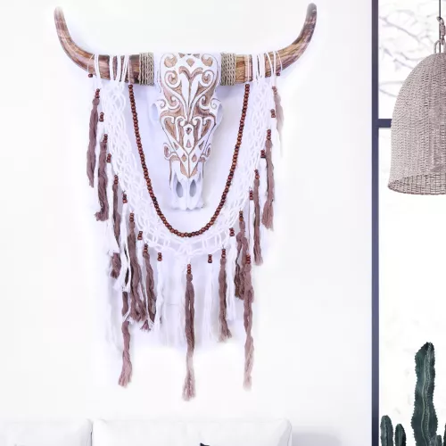 Drömfångare Cow Skull Tassels