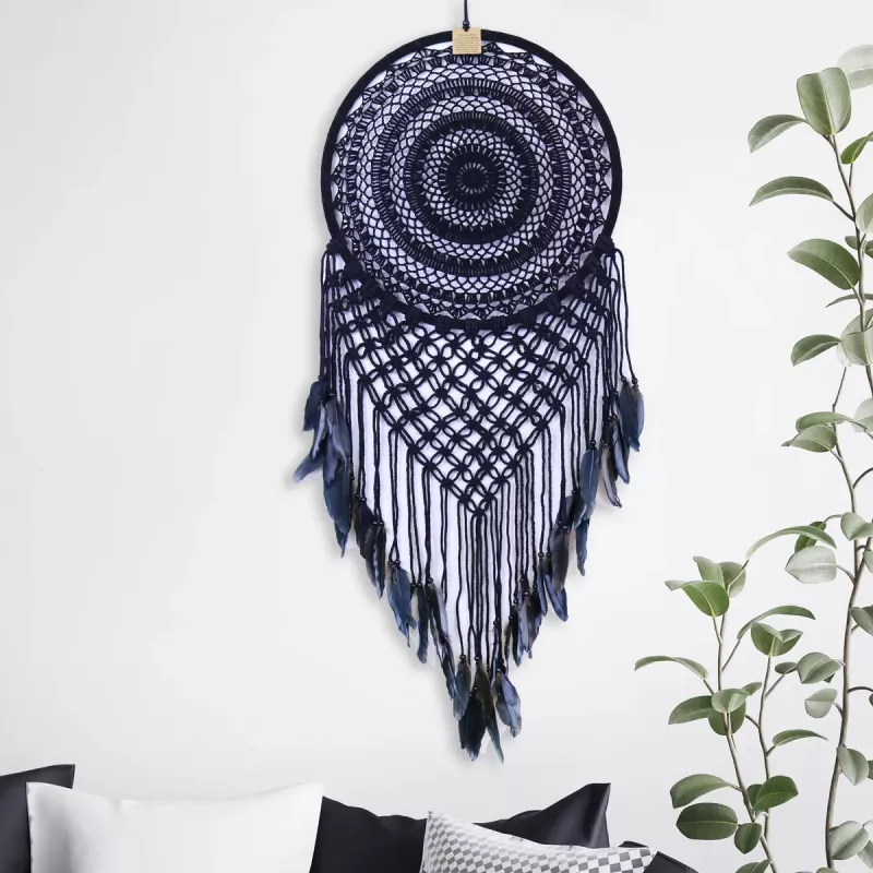 Drömfångare Virkad Svart