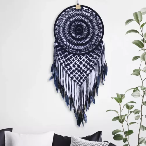 Drömfångare Virkad Svart