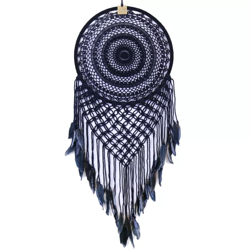 Drömfångare Virkad Svart