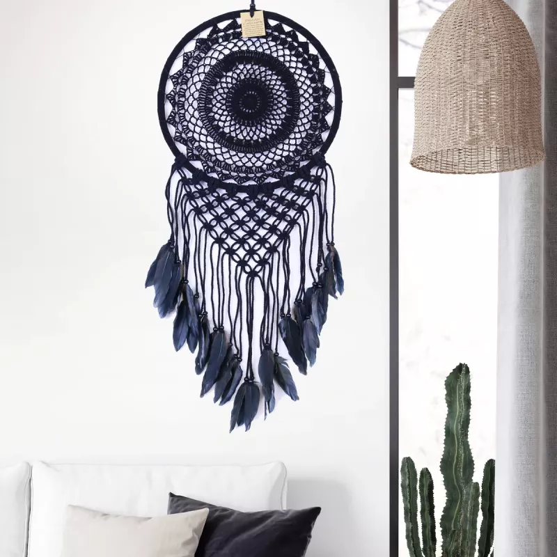 Drömfångare Virkad Svart