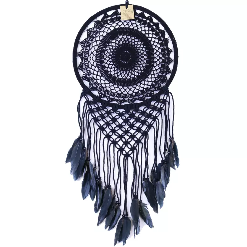 Drömfångare Virkad Svart
