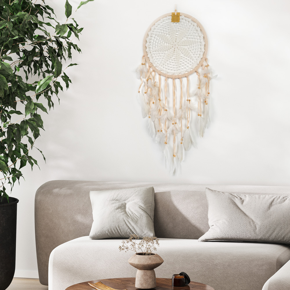 Drømmefanger Heklet Beige