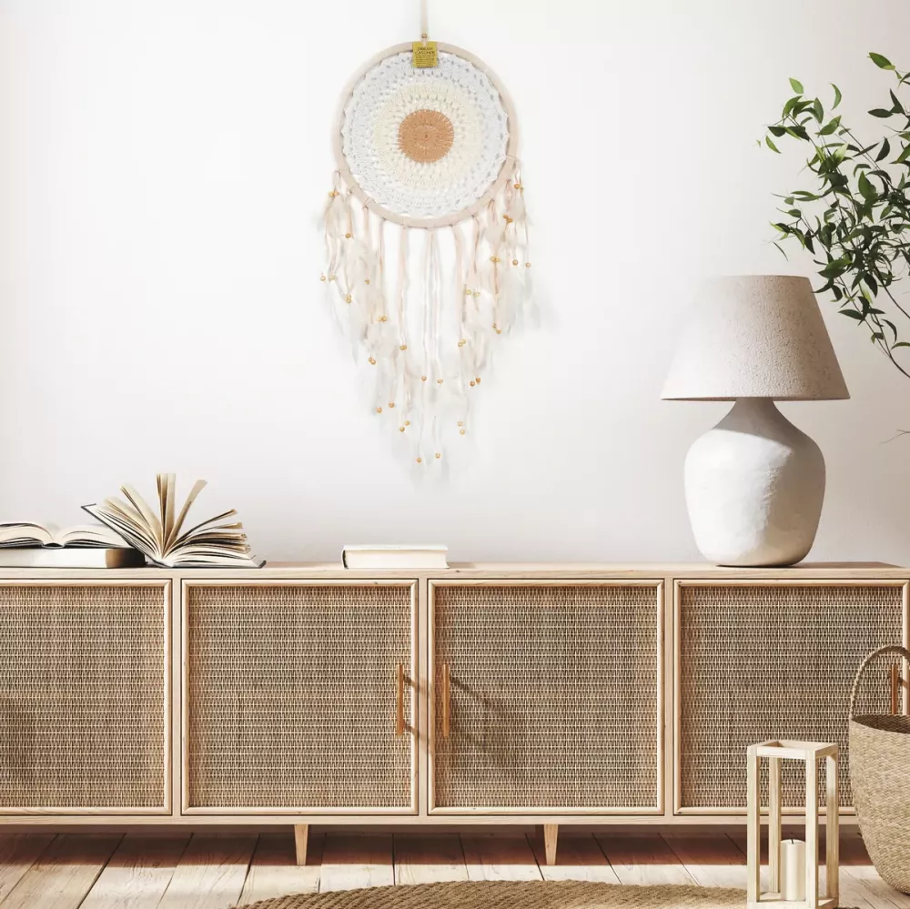 Drømmefanger Heklet Beige