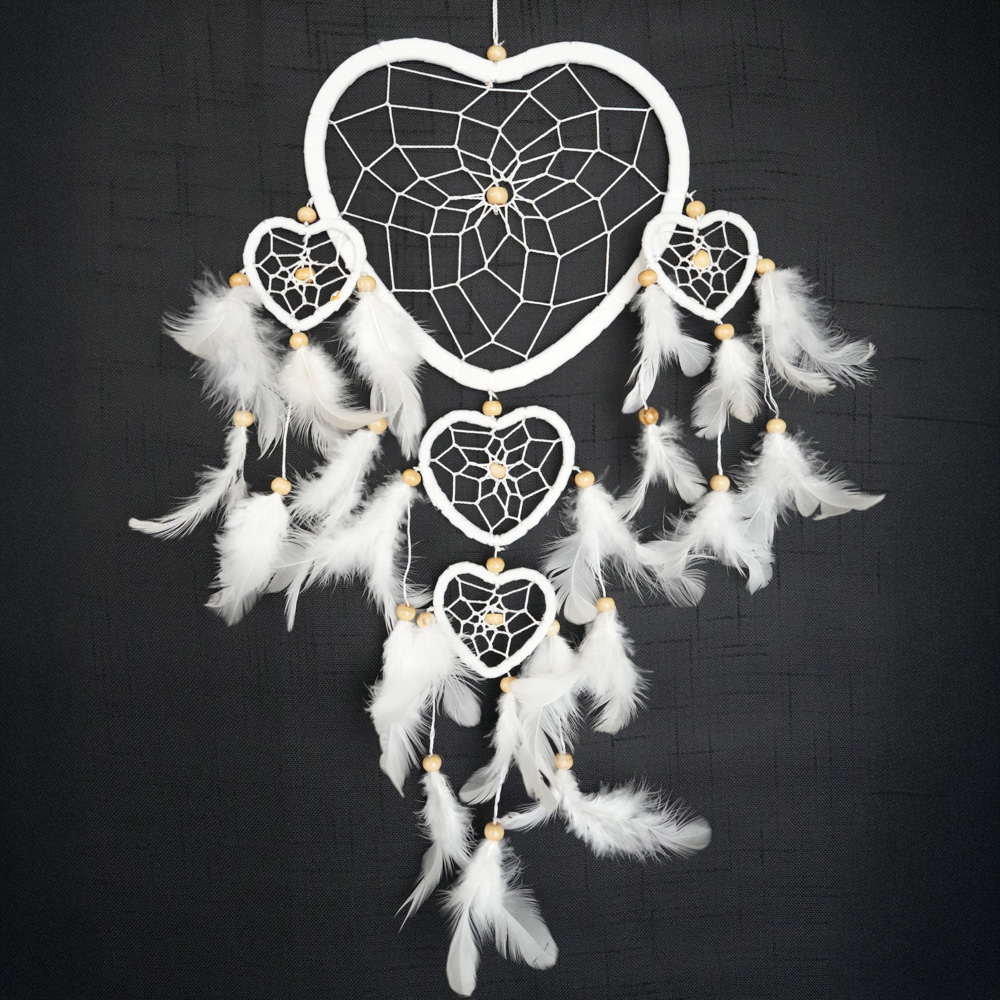 Drømmefanger Hjerte Hvit