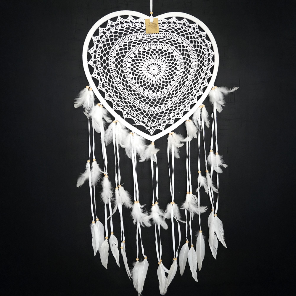 Drømmefanger Hjerte Heklet