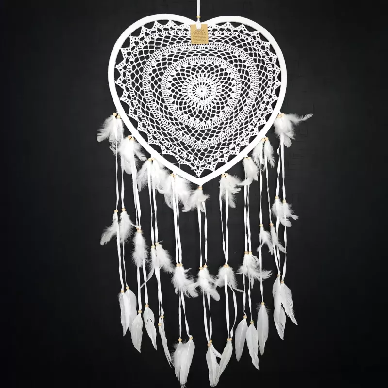 Drömfångare Hjärta Virkad