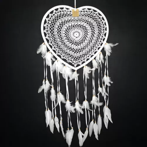 Drömfångare Hjärta Virkad