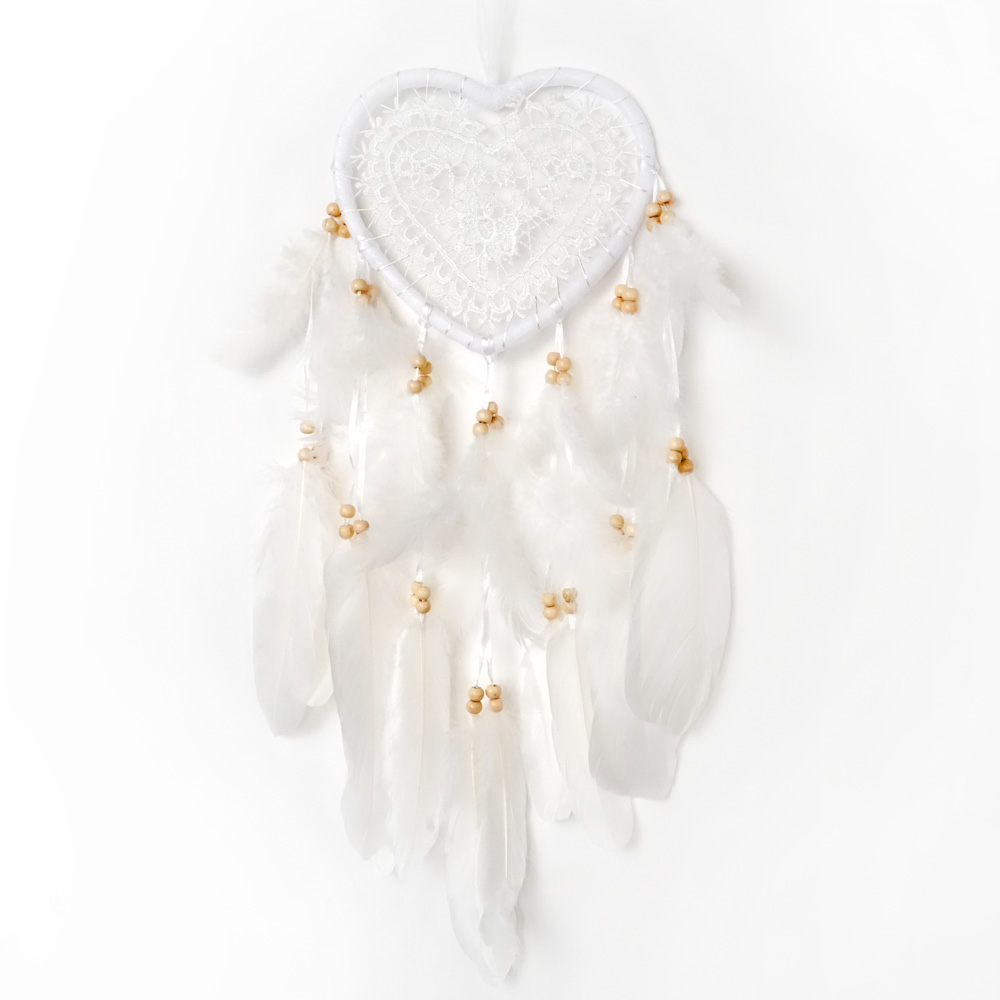 Drømmefanger Hjerte Hvit