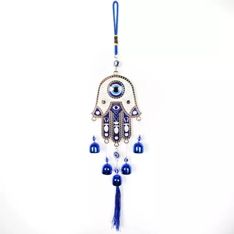 Vindspel Hamsa Hand Blå Ögat