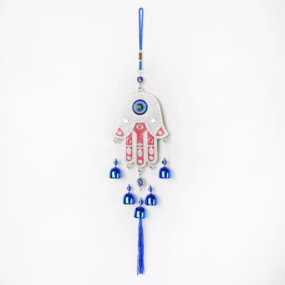 Vindspel Hamsa Hand Blå Ögat