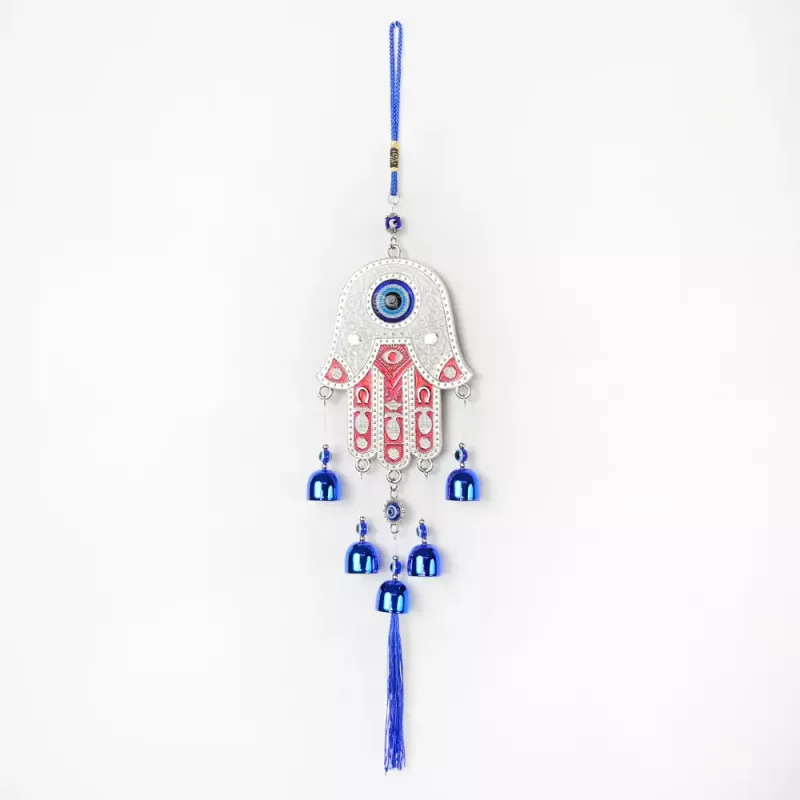 Vindspel Hamsa Hand Blå Ögat