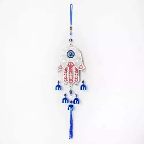 Vindspel Hamsa Hand Blå Ögat
