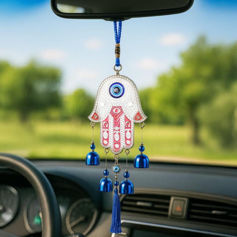 Vindspel Hamsa Hand Blå Ögat