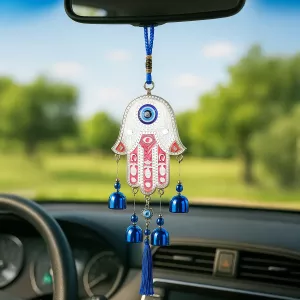 Vindspel Hamsa Hand Blå Ögat