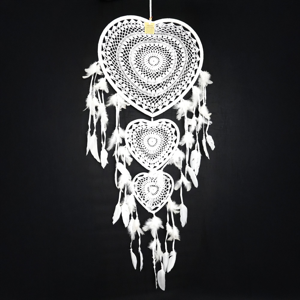 Drømmefanger Heklet Hjerte XL