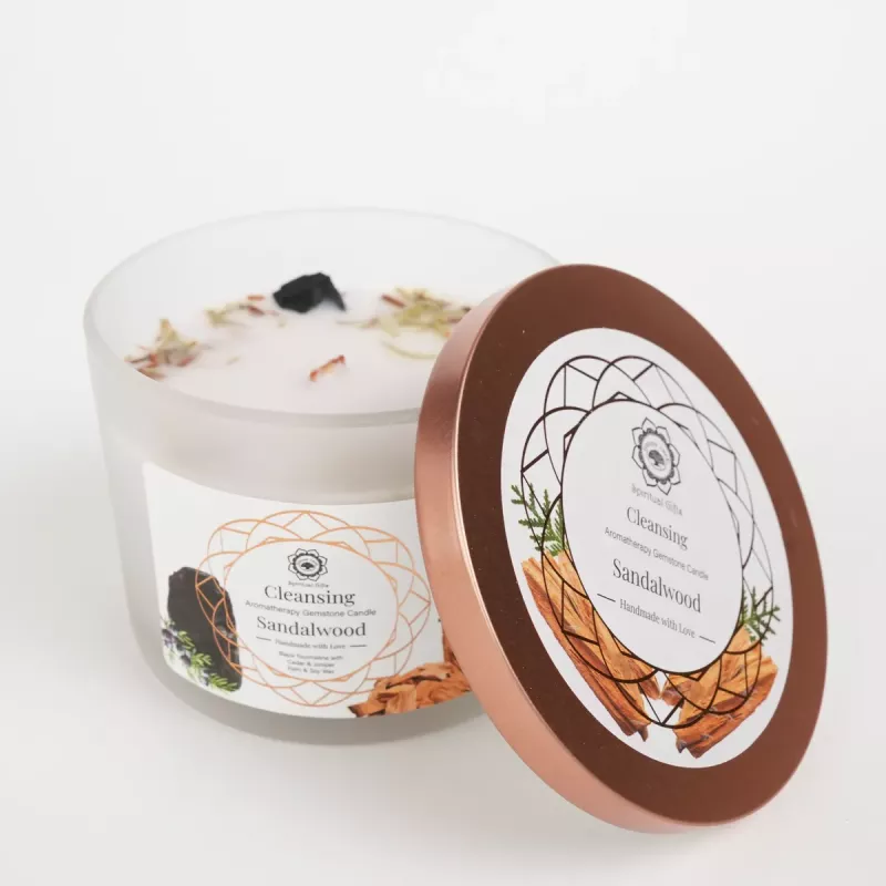 Duftlys Sandalwood Sort Turmalin