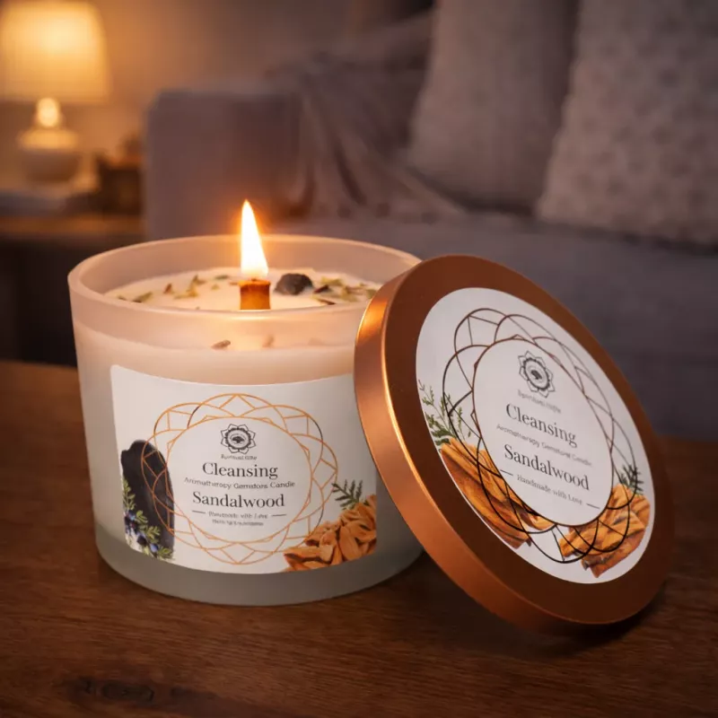 Duftlys Sandalwood Sort Turmalin