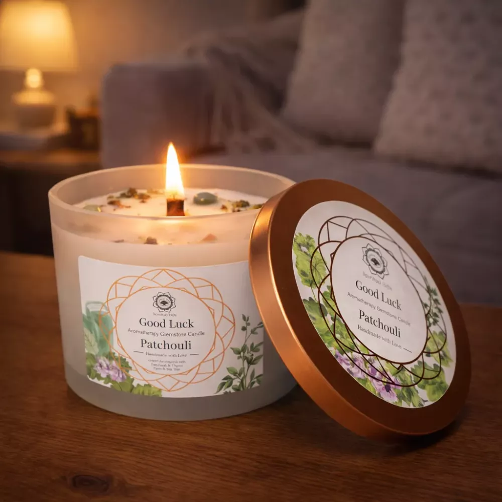 Duftlys Patchouli Grønn Aventurin