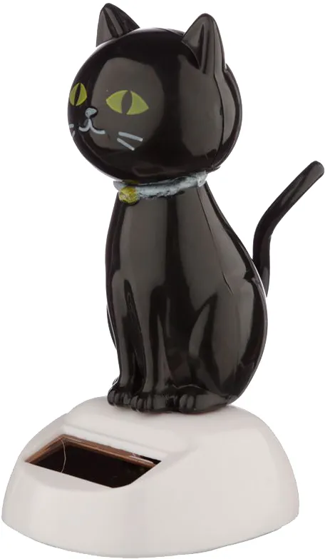Solcellsfigur Svart Katt