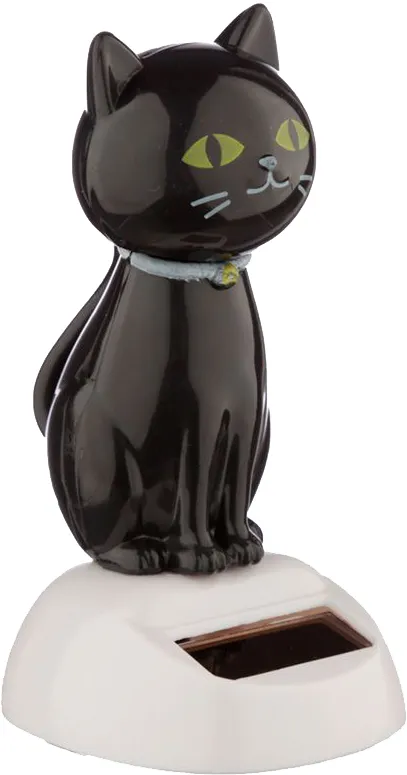 Solcellsfigur Svart Katt