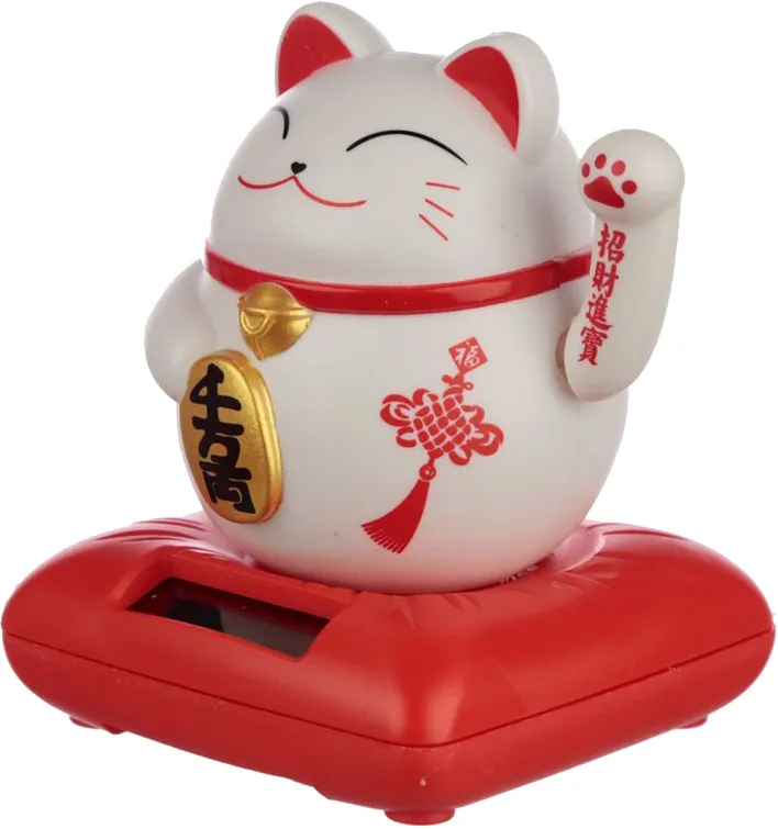Solcellefigur Lucky Cat Hvit