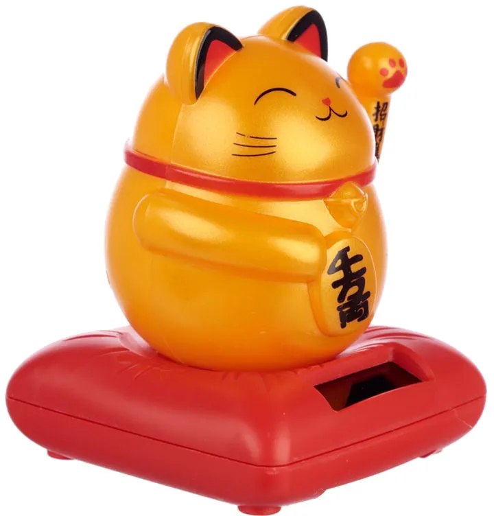 Solcellsfigur Lucky Cat Guld