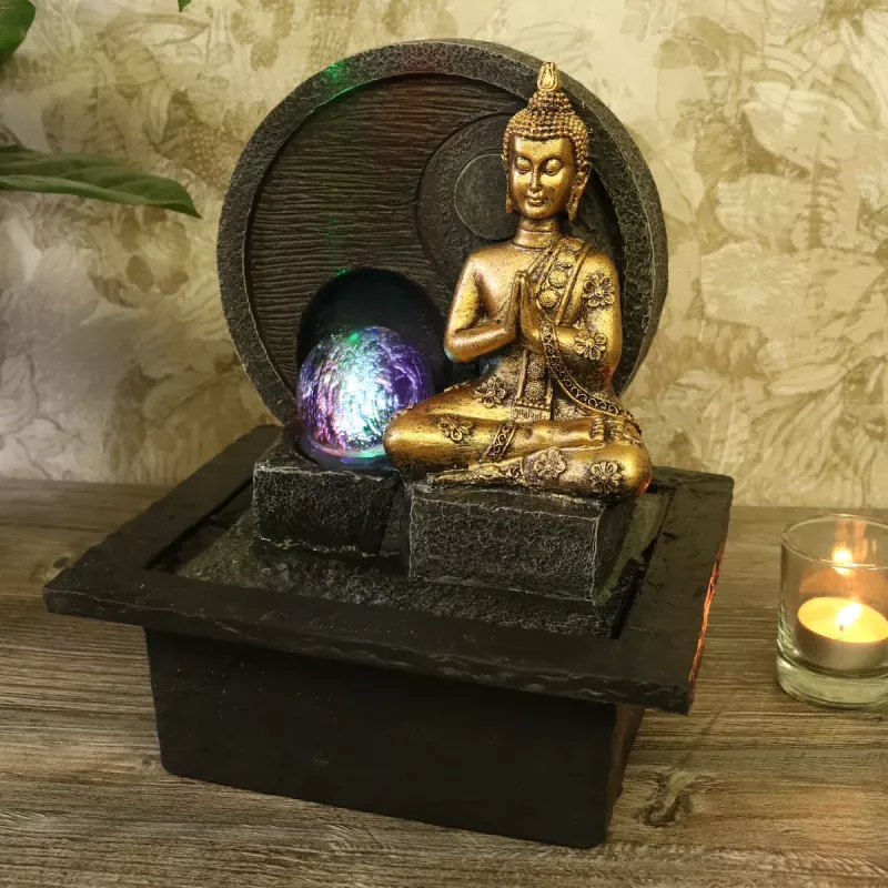 Fontene Yin Yang Buddha LED Belysning