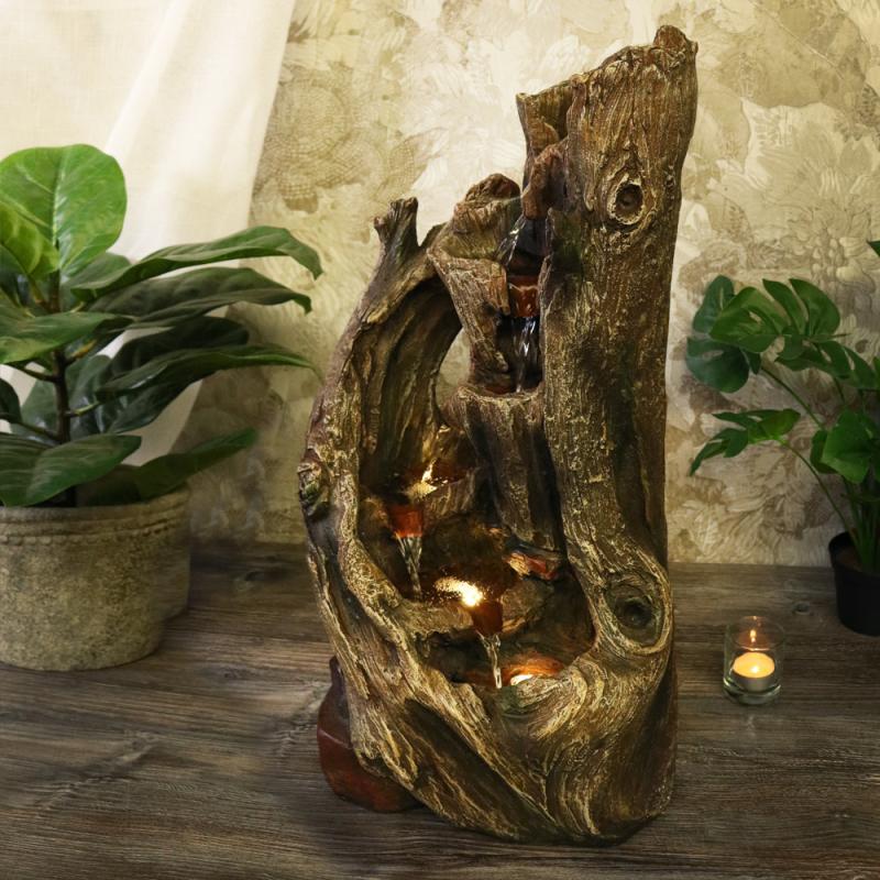 Fontän Trästock LED Belysning