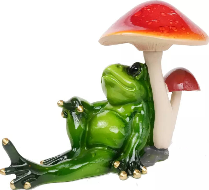 Frosk Sitter under Sopp