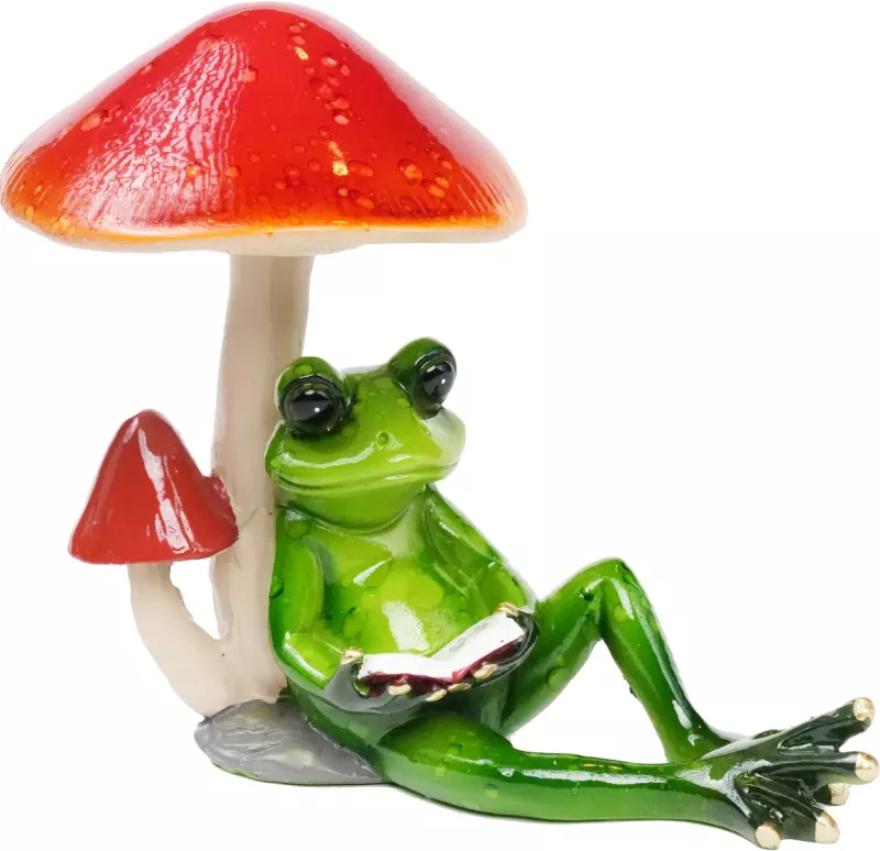 Frosk Leser Bok under Sopp