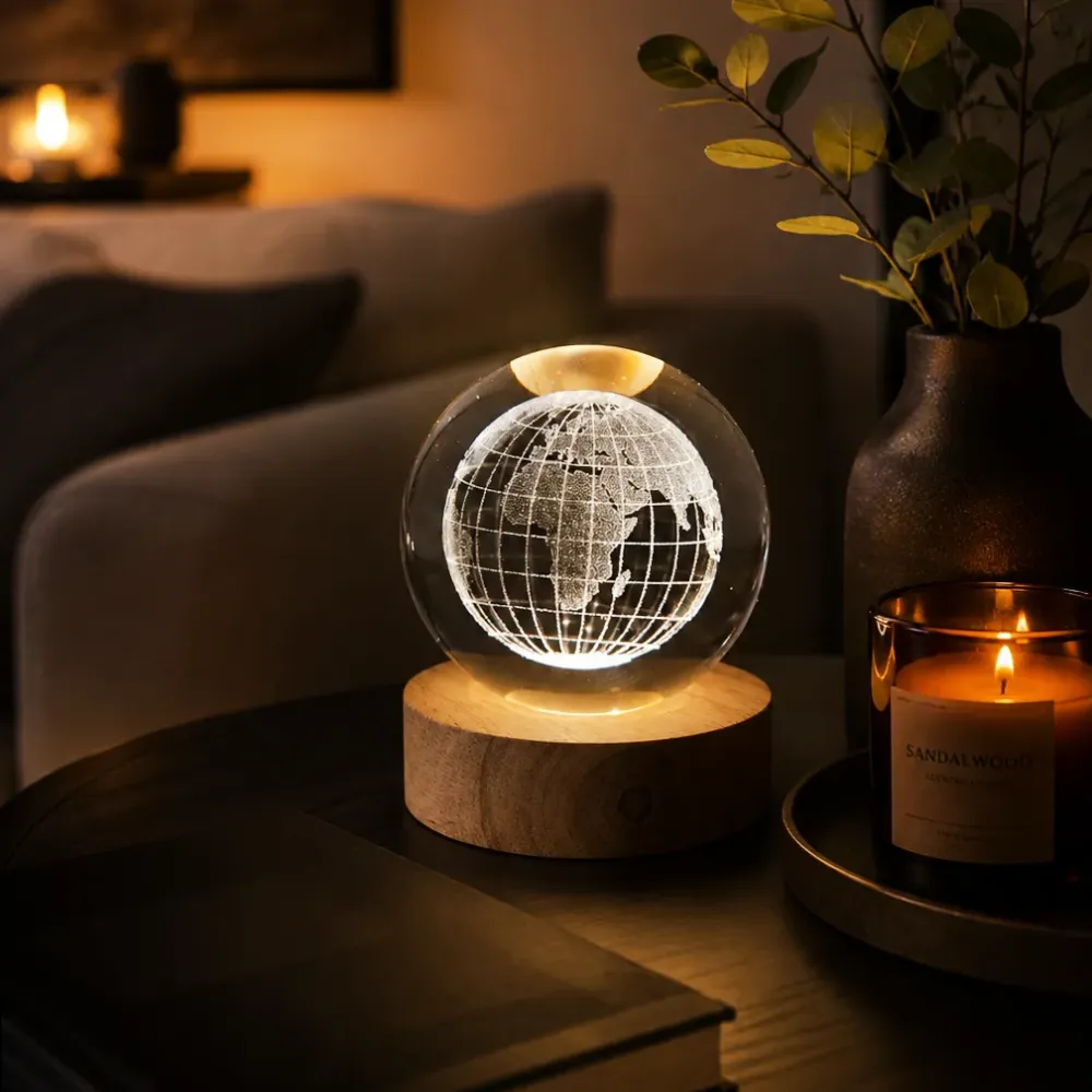 Glaskula Jordglob LED